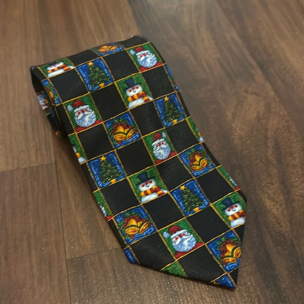 Christmas Tie, Santa, Snowman, Jingle Bells, Christmas Tree Tie, Multicolor